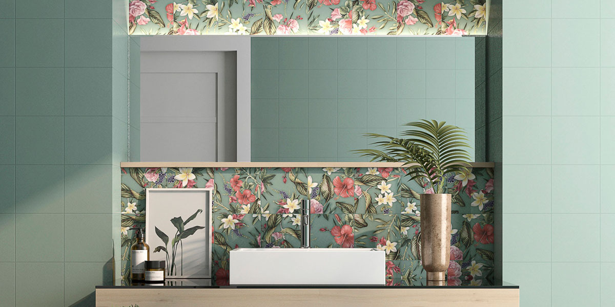 łazienka z akcentem kwiatowym